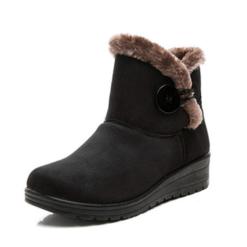 Les femmes d'hiver des bottes de neige chauds faux suède fourrure bottines de neige&nbsp;